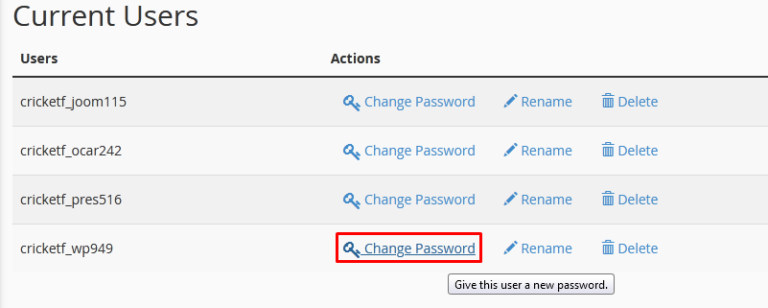 Change the Database password