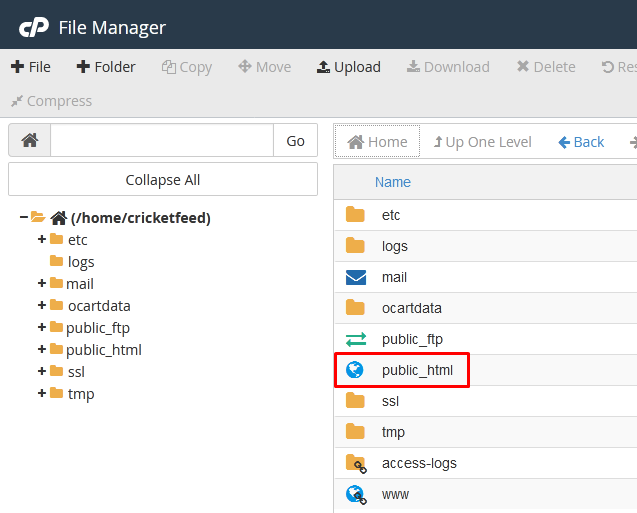 public_html cpanel
